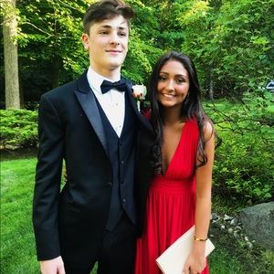 RED PROM LONG DRESS WORN ONLY ONCE!!!